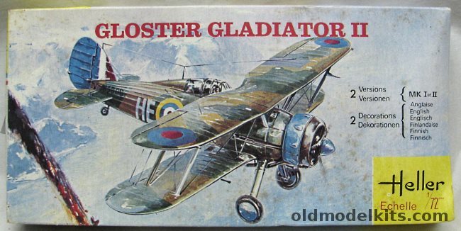 Heller 1/72 Gloster Gladiator I or II - Finnish Flyglottilj 19 1940 or 263 Sq RAF, 153 plastic model kit